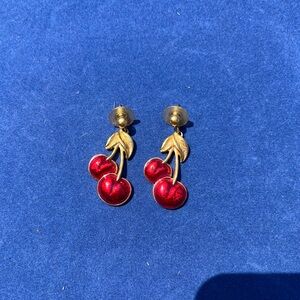 Vintage cherry dangle earrings